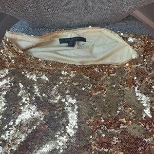 Marc New York Gold Sequin Pencil Skirt
